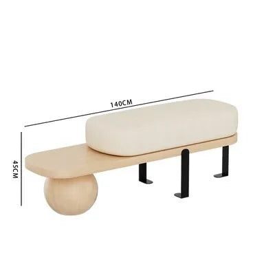 tabouret nordique en bois massif pour chaussures et repos - vue 24 sur 27