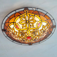 16 Inch European Twist Glass Ceiling Lamp Tiffany Style Bedroom Aisle Porch Balcony Lighting Antique LED Welding Art Lamp