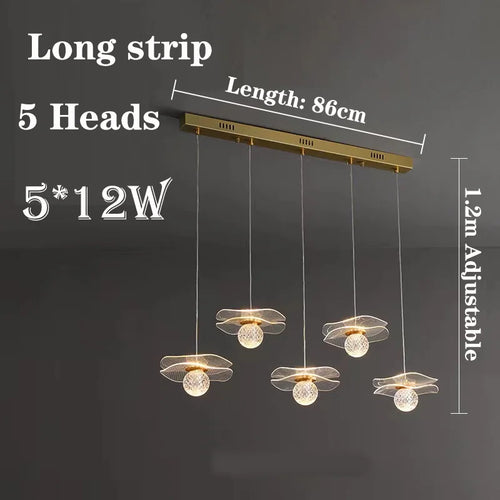 suspension moderne en forme de feuille de lotus personnalisable en cristal - vue 14 sur 13