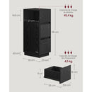 VASAGLE Slim Bedside Tables, Set of 2, Small Narrow Side End Tables with 2 Drawers, 1 Open Compartment Mounted to Face Left