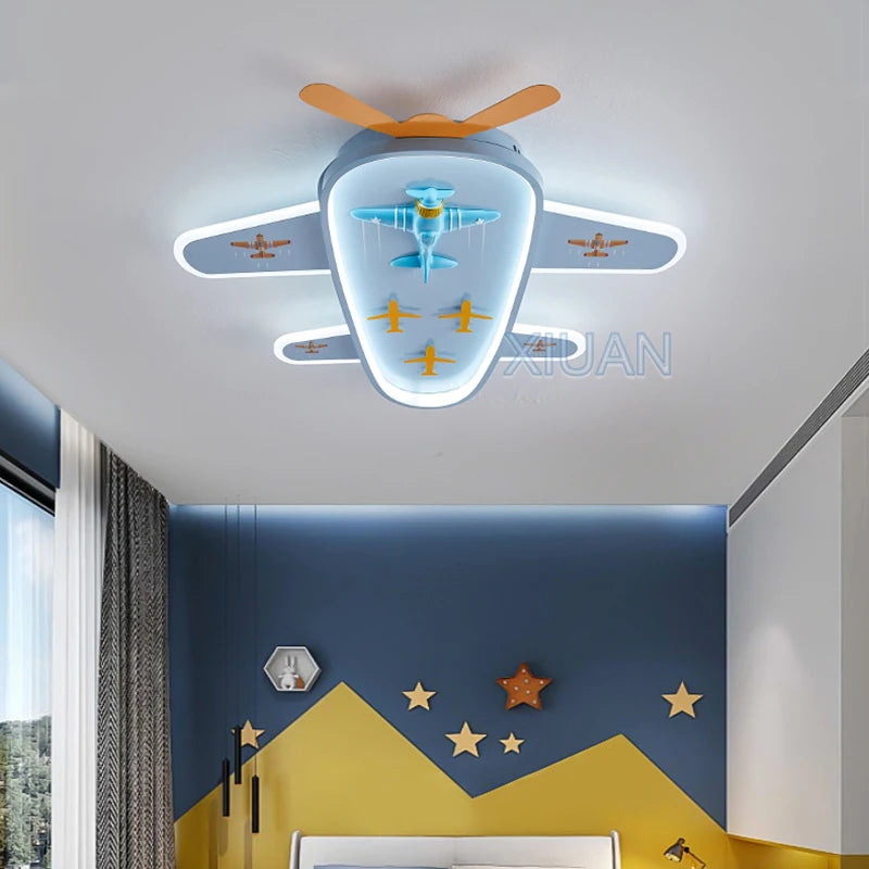 lustre avion dessin animé pour chambre d'enfant protection des yeux - vue 3 sur 7