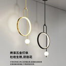 Modern pendant light with gold ring and minimalist Nordic lighting