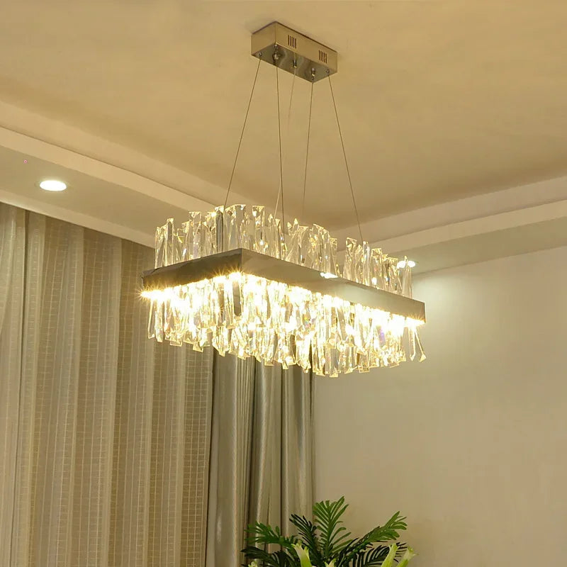 lustre en cristal nordique lumineux pour décoration moderne - vue 4 sur 15