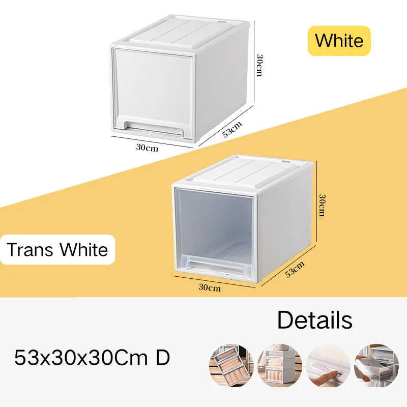tiroirs empilables en plastique transparent pour rangement pratique - vue 34 sur 48