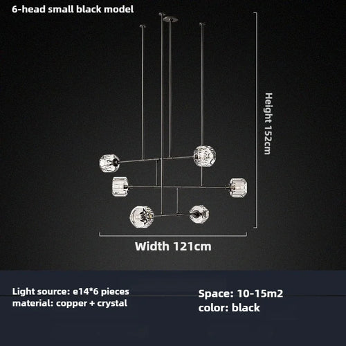 lustre en cristal de style américain en cuivre moderne - vue 11 sur 10