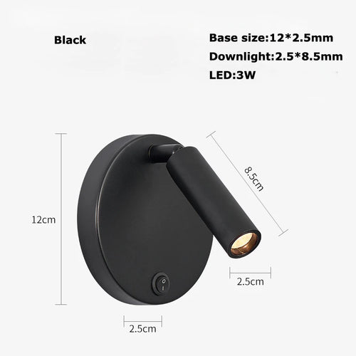 applique murale led rotative avec interrupteur pour lecture - vue 16 sur 23