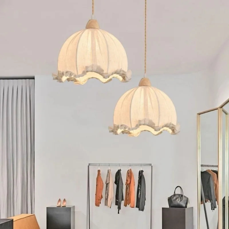 Lustre nordique en tissu de coton et de lin - vue 5 sur 16