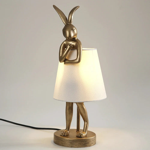 lampe de bureau lapin en résine design rétro pour décoration intérieure - vue 3 sur 12
