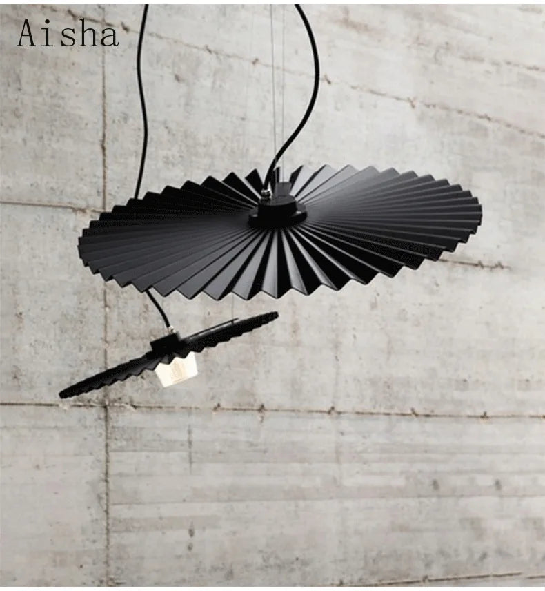 suspension art nordique plissée pour café restaurant et magasin - vue 3 sur 8