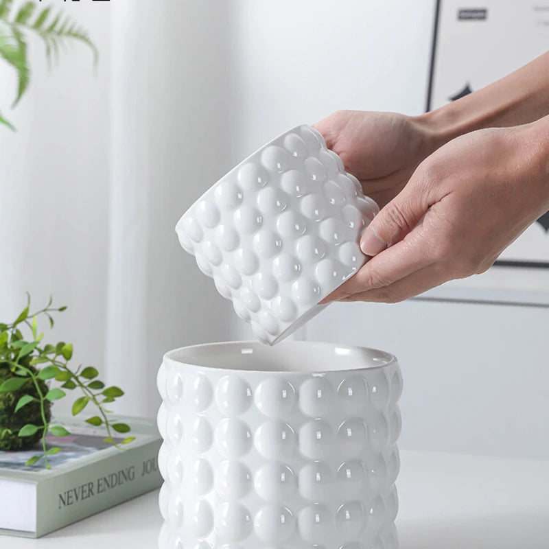 pots en céramique pour plantes succulentes style européen intérieur - vue 3 sur 7
