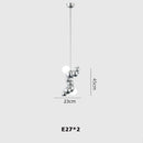 suspension design art déco en or chromé pour éclairage moderne