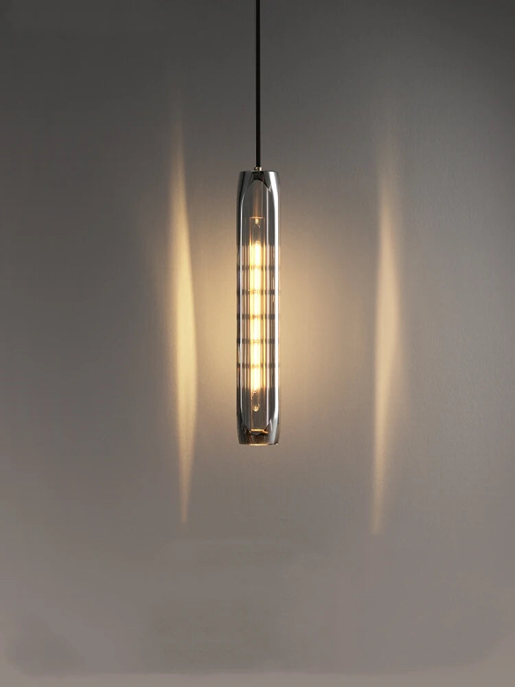 suspension en cristal de luxe design long - vue 3 sur 7