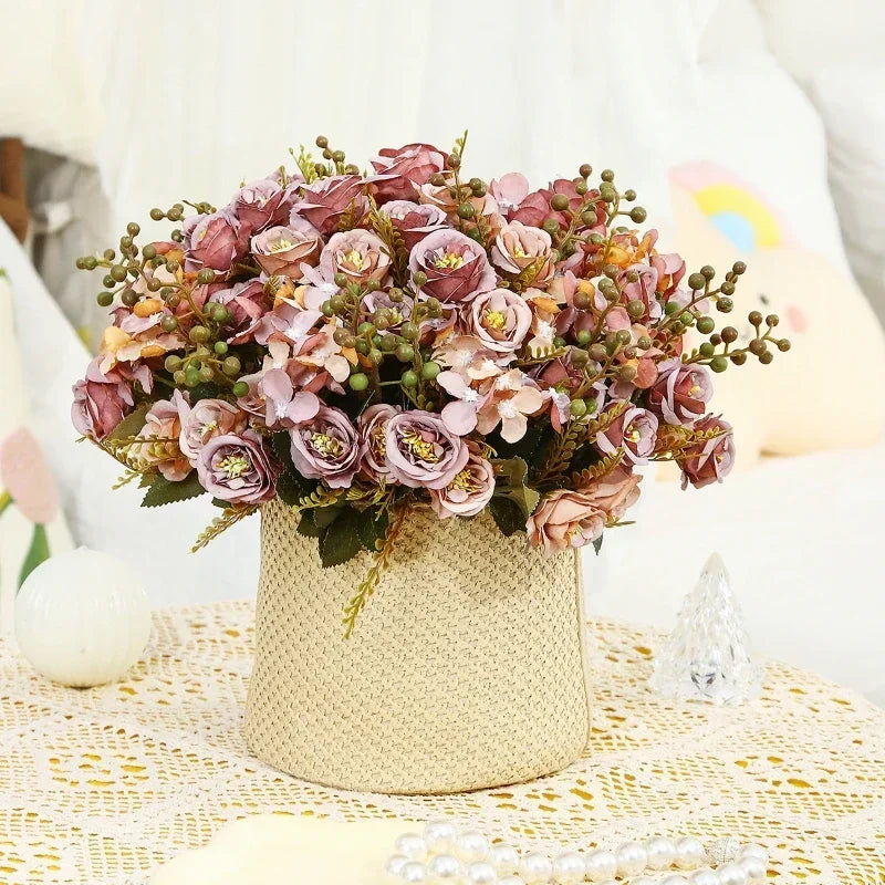 bouquet de roses artificielles en soie pour la fête de saint-valentin - vue 4 sur 12