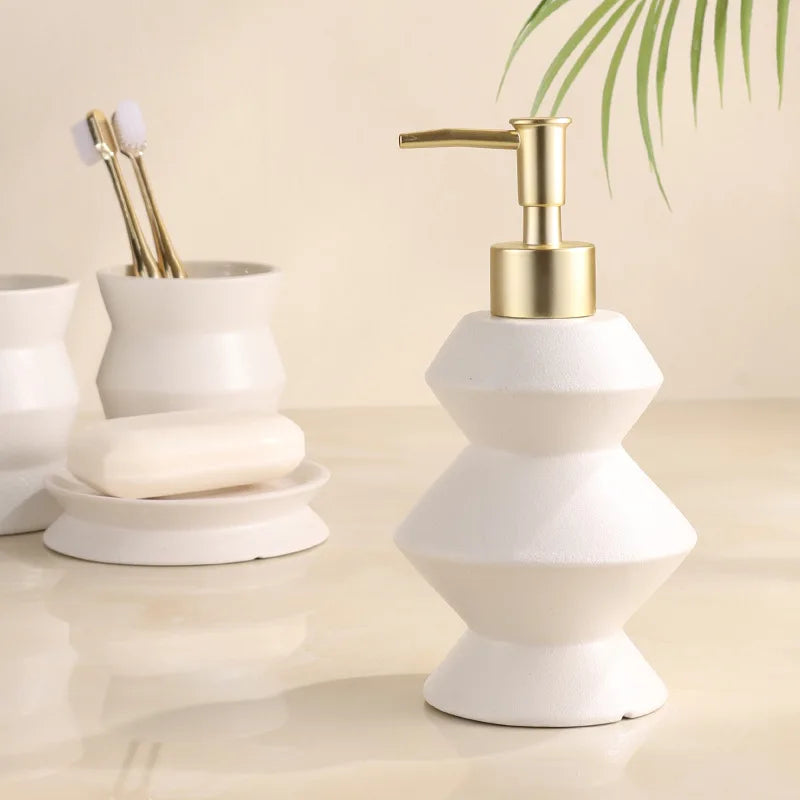 lot de 4 bouteilles en céramique pour salle de bain - vue 4 sur 7