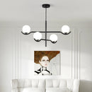 lustre design moderne en verre avec structure métallique