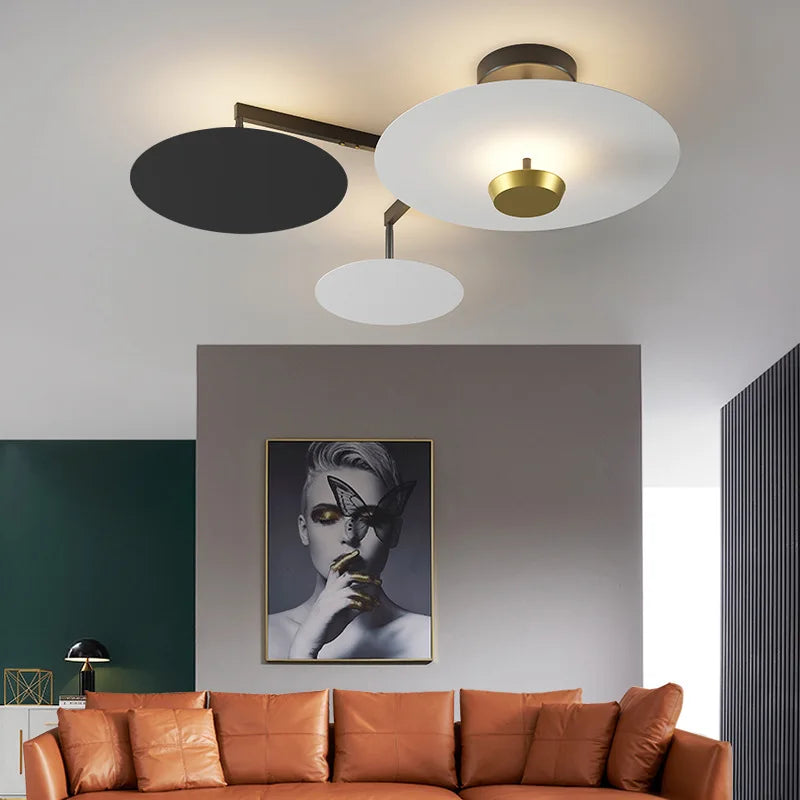 lustre rond avec télécommande gradation pour déco art salon - vue 6 sur 14