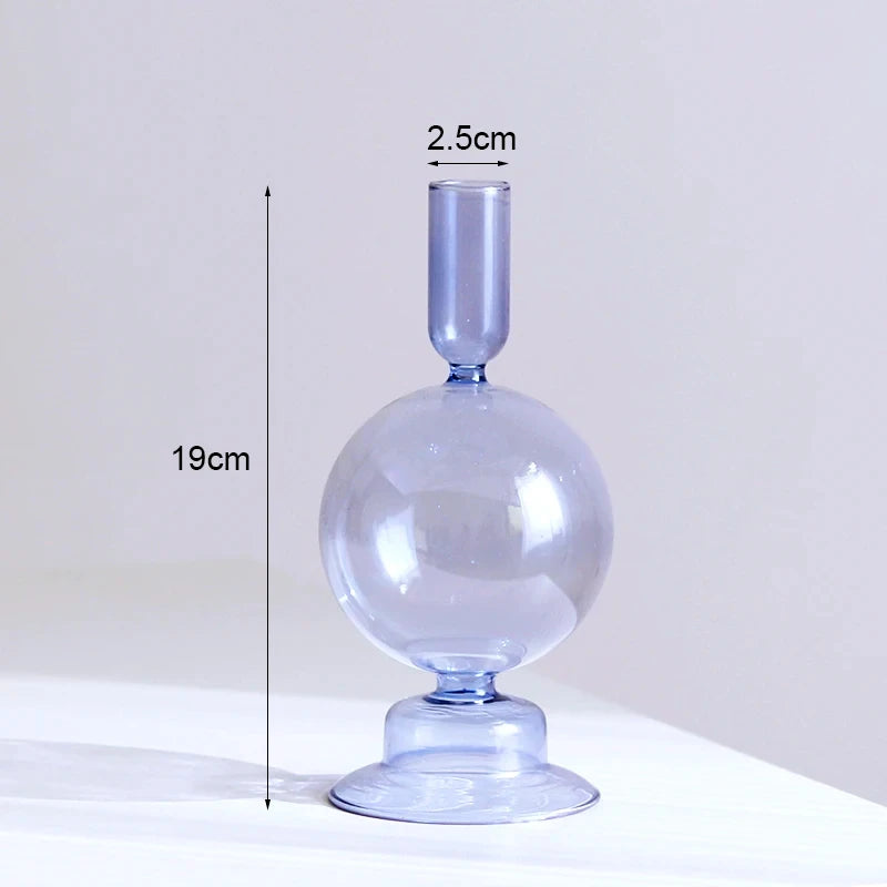 bougeoir en verre européen pour décoration et mariage - vue 24 sur 30
