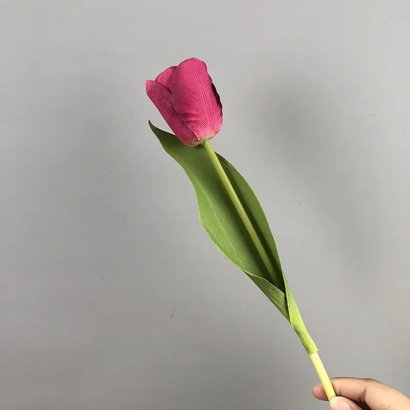 Set of 5 artificial tulips for realistic decoration - vue 8 sur 11
