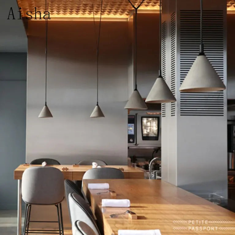 suspension en ciment style industriel pour café ou restaurant - vue 5 sur 6