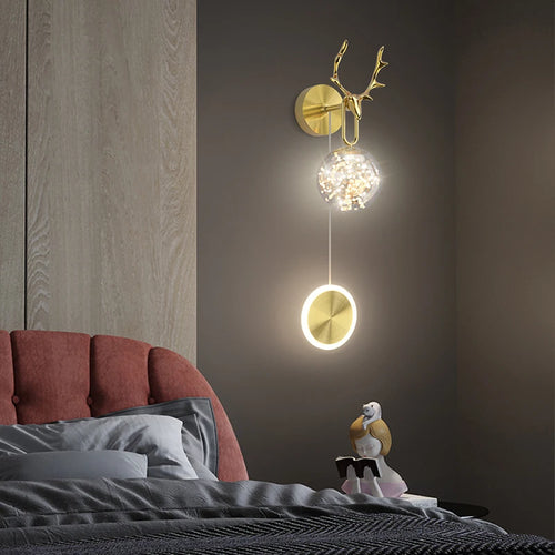 Nordic minimalist luxury star wall lamp bedside chandelier - vue 4 sur 18