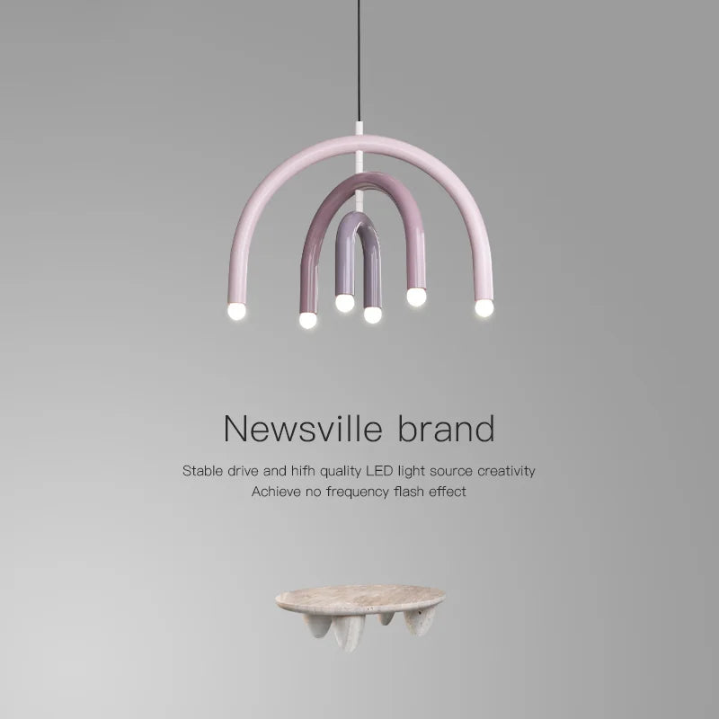 Lustre arc-en-ciel de styliste italien en forme de U