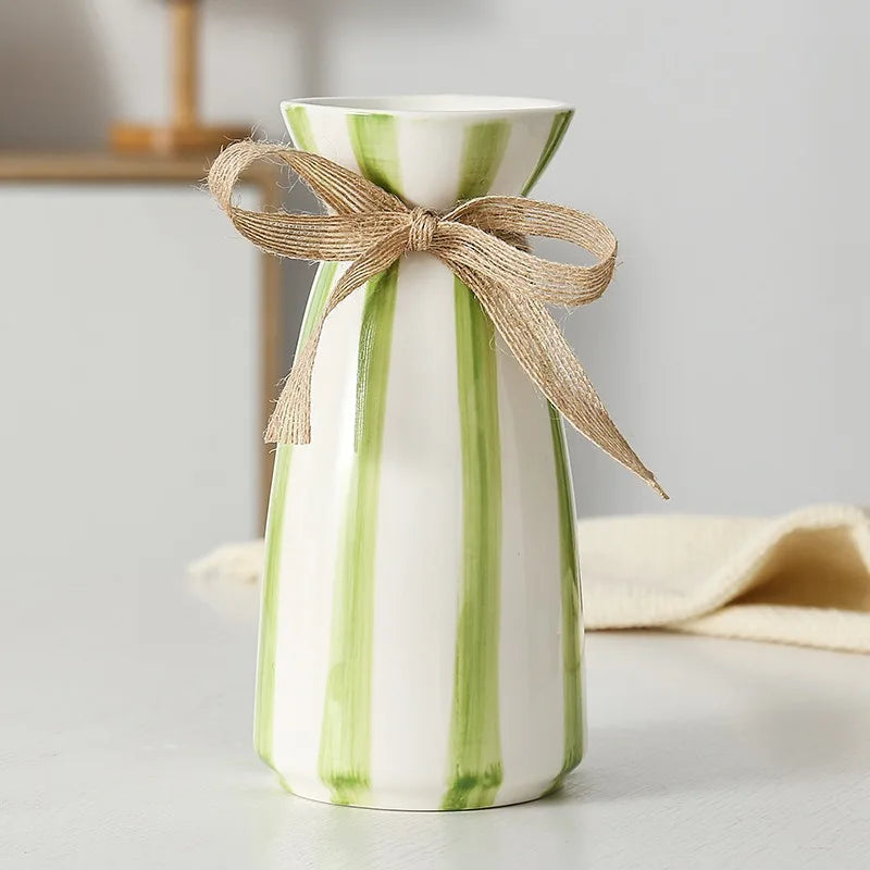 vase en céramique moderne avec nœud pour fleurs séchées - vue 5 sur 9