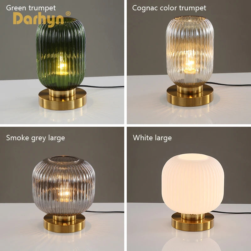 Lampe de Table en verre rétro - vue 3 sur 14