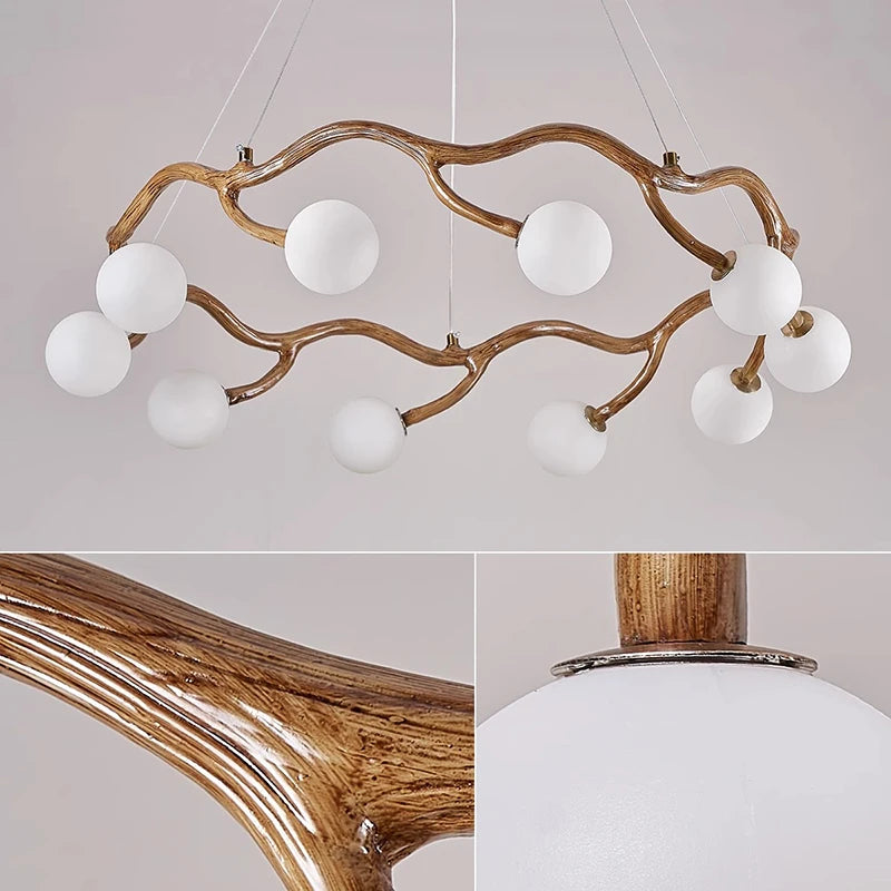 Lustre design led branches d'arbre dois design moderne décoratif d'intérieur - vue 7 sur 13