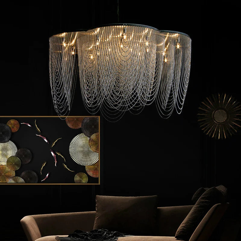 lustre moderne artistique pour décoration intérieure luxueuse - vue 5 sur 12