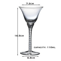 Verre cocktail élégant forme margarita champagne transparent