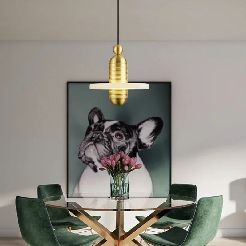 lustre en marbre et métal pour décoration nordique élégante - vue 6 sur 14