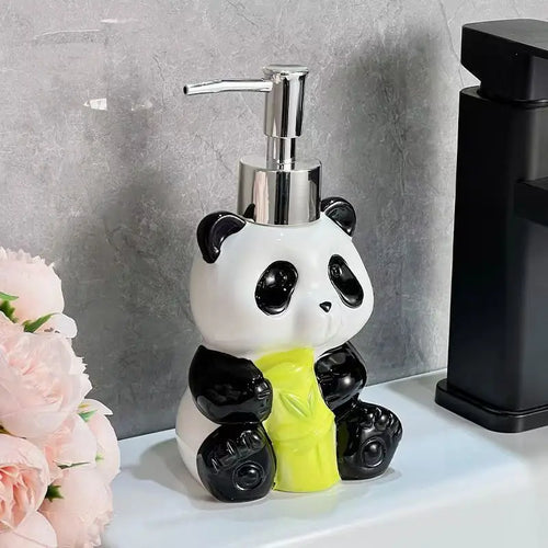 bouteille de lotion céramique panda pour salle de bain - vue 3 sur 6