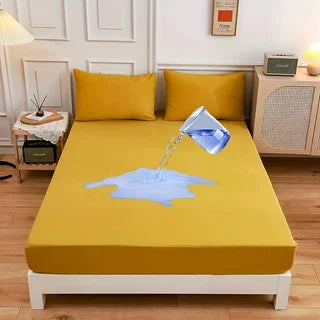 Kuup Safe Waterproof Mattress Protector, Soft Comfortable Breathable Solid Color Bedding Mattress Cover Fitted, No Pillowcases - vue 11 sur 13
