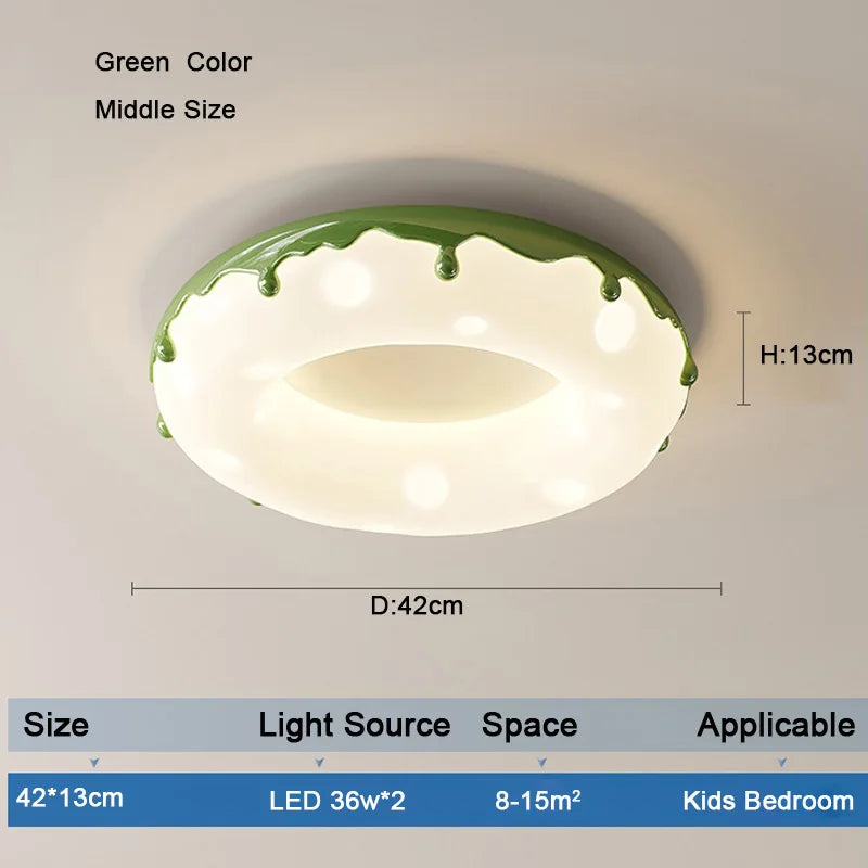 Minimalist LED ceiling light with decorative donut design - vue 11 sur 14