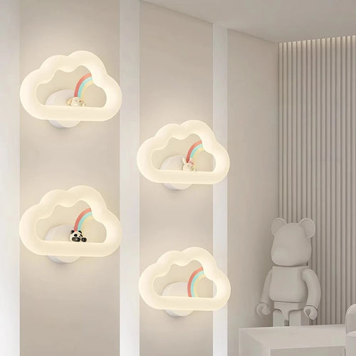 applique murale nuage arc-en-ciel à led pour chambre d'enfant - vue 3 sur 6