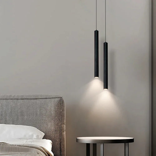 Moderne nordique suspension LED lampe Double tête suspension salle à manger 2m lampe suspendue tuyau Decora cylindre tuyau ligne lustre - vue 5 sur 8