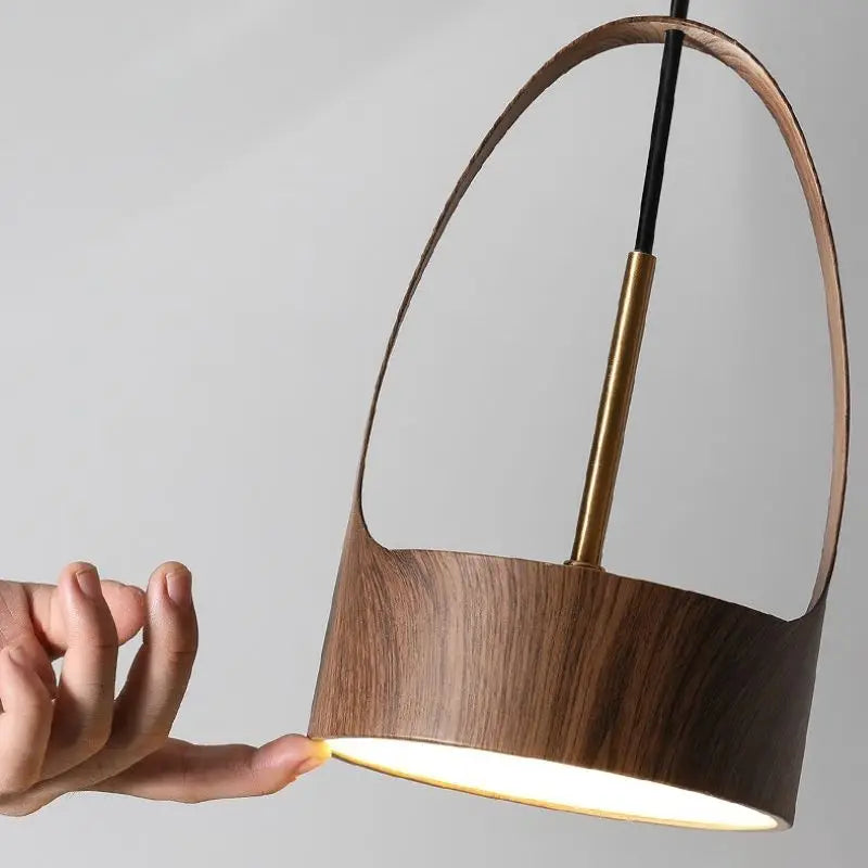 Nordique fer Art bois Grain petit suspension éclairage moderne Simple lampe de chevet à LED pour salle à manger chambre maison suspendu lustre - vue 5 sur 7
