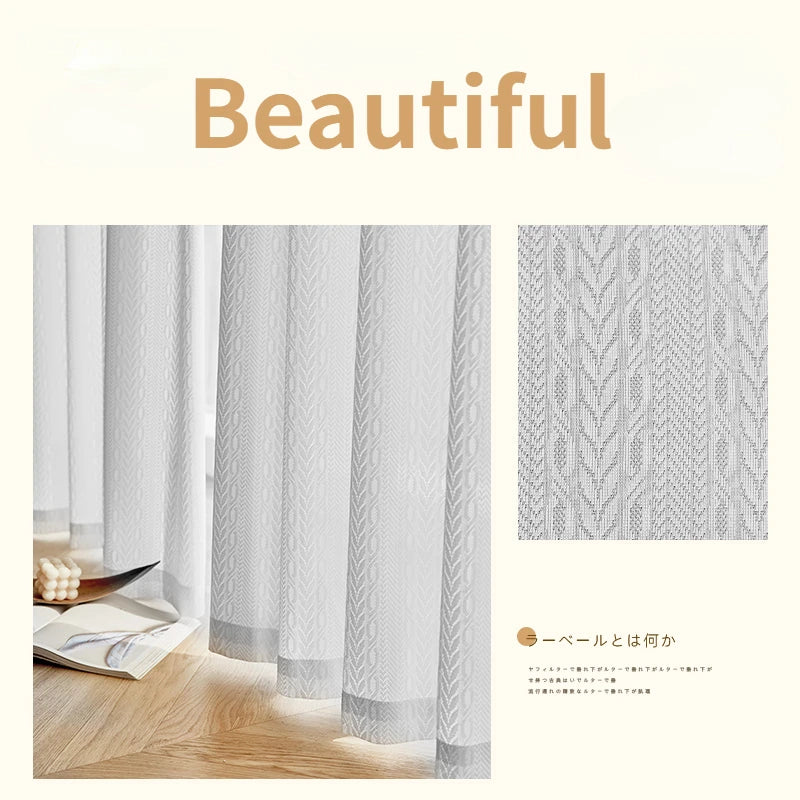 Voilage japonais plissé motif géométrique pour salon chambre - vue 18 sur 18