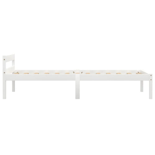 Single Double Metal Bed Frame White gray core Slats Platform Easy Assembly Heavy Duty don Free bedframs, No Box Spring - vue 4 sur 7