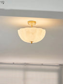 plafonnier led en verre crème et cuivre médiéval avec luminaires modernes