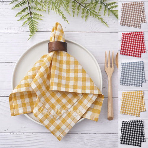 Serviette de table vichy coton style champêtre réutilisable