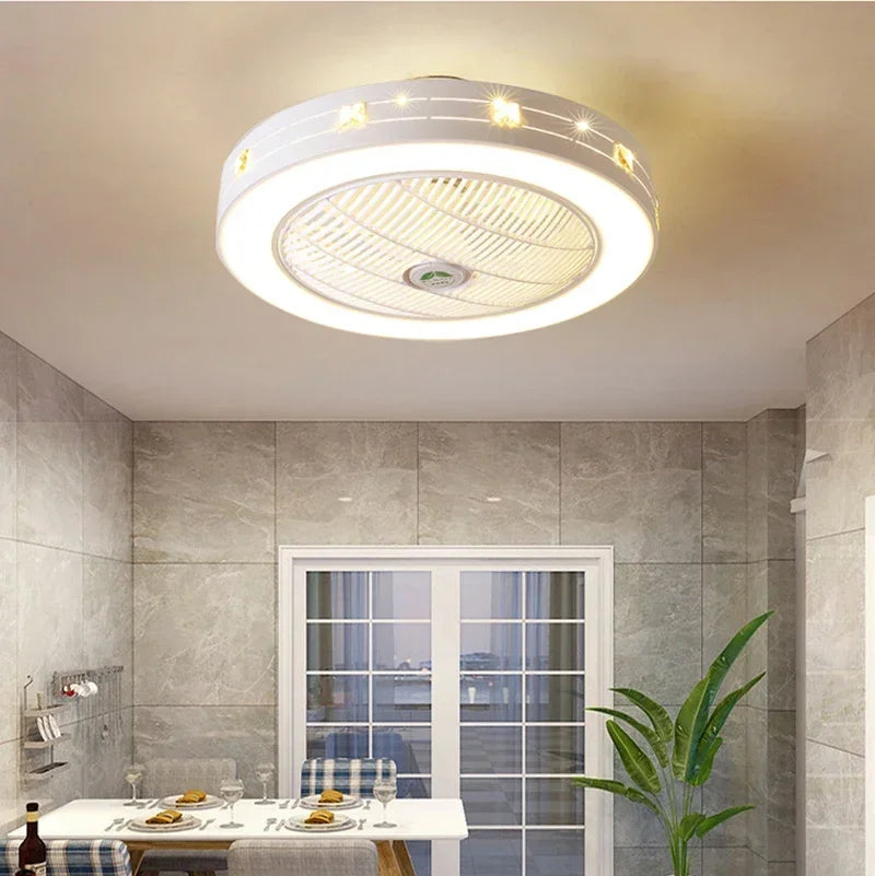 ventilateur de plafond moderne avec lumière led et télécommande - vue 10 sur 12
