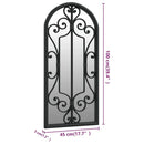 Black Garden Mirror 100x45 cm Outdoor Use, Home Decoration Wall Wall Decoration Living Room Decoration