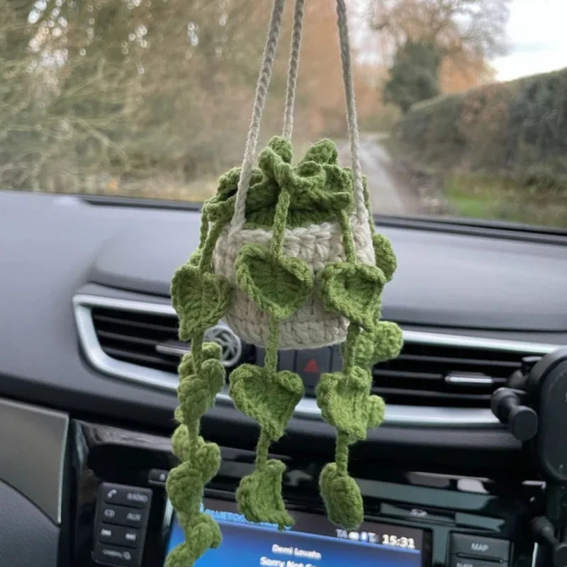 crochet suspendu créatif pour décoration de voiture plante en pot - vue 11 sur 34