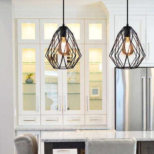 Modern nordic style minimalist industrial iron pendant light - vue 3 sur 10