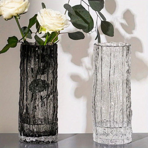 vase en verre transparent pour arrangement floral décoratif