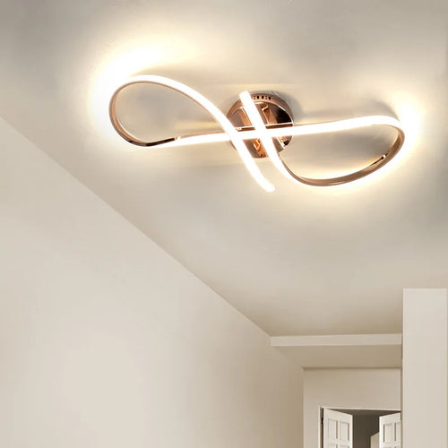 plafonnier led moderne luminaire intérieur placage chromé doré - vue 6 sur 10