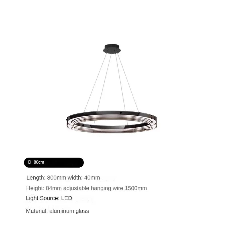 Modern Italian minimalist circular glass pendant light - vue 11 sur 11