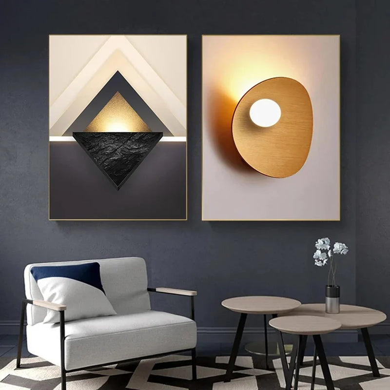 peinture abstraite géométrique en noir et blanc ensemble de 3 pièces