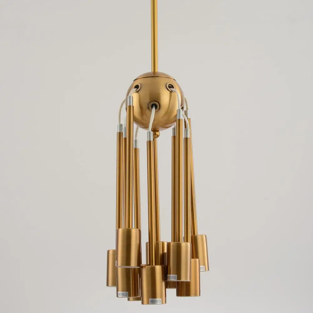 lustre moderne industriel en laiton pour éclairage design - vue 6 sur 9